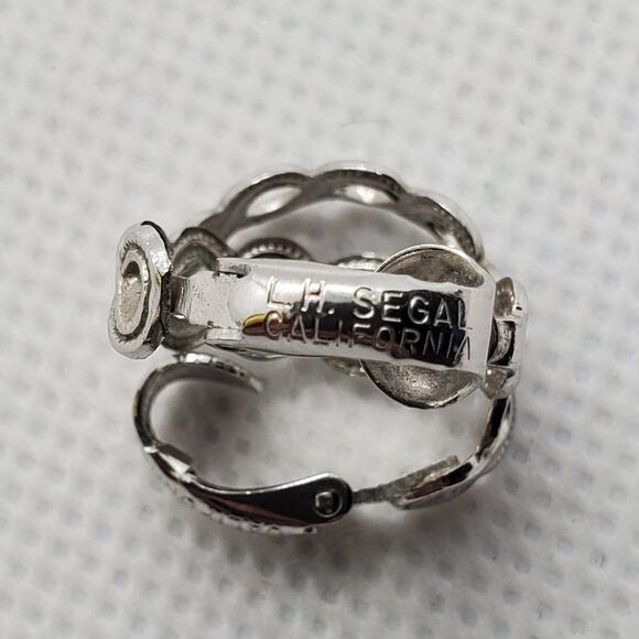 Vintage Louis Segal Silver Hoop Clip-On Earrings - Picture 7 of 7